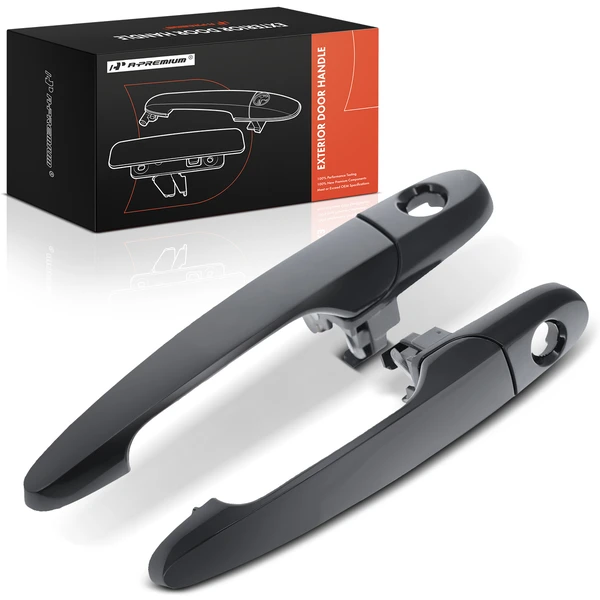 2 Pcs Front Black Exterior Door Handle with Keyhole for 2005-2010 Chevrolet Cobalt