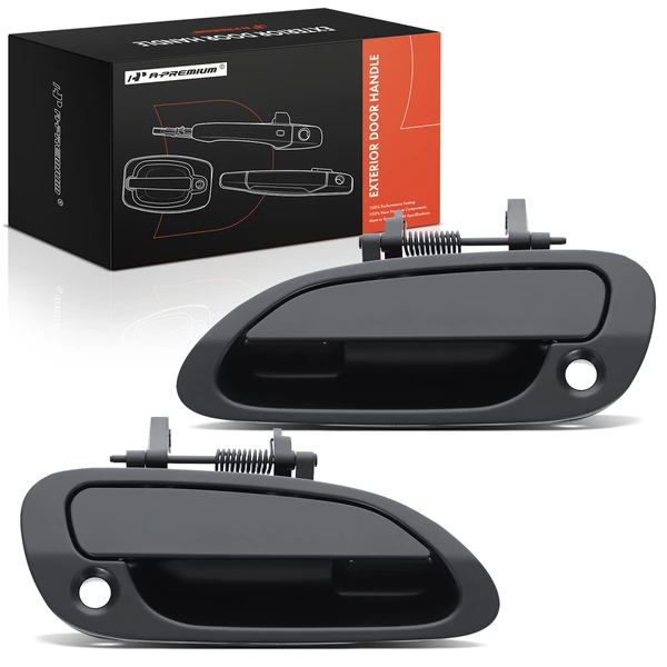 2 Pcs Front Primed Black Exterior Door Handle for Honda Accord