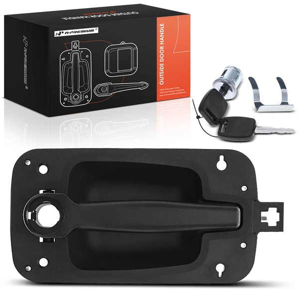 Front Driver Black Exterior Door Handle with Key Set for International Harvester