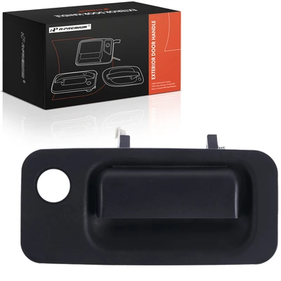 Front Passenger Black Exterior Door Handle with Keyhole