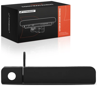 Front Passenger Black Exterior Door Handle with Keyhole