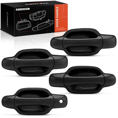 4 Pcs Front & Rear Textured Black Exterior Door Handle