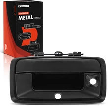 Rear Upgraded Metal Tailgate Primed Black Handle with Keyhole & Camera Hole