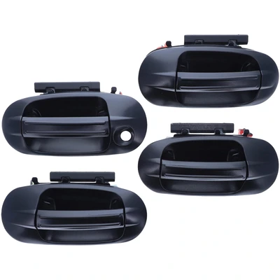 4 Pcs Front & Rear Texture Black Exterior Door Handle
