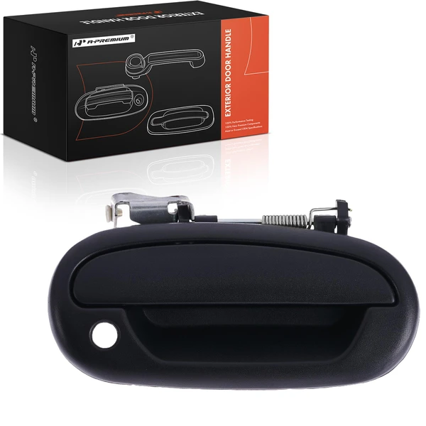 Front Passenger Black Exterior Door Handle with Keyhole for 2004 Ford F-150 Heritage