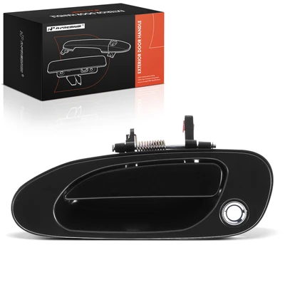 Front Driver Smooth Black Exterior Door Handle with Keyhole