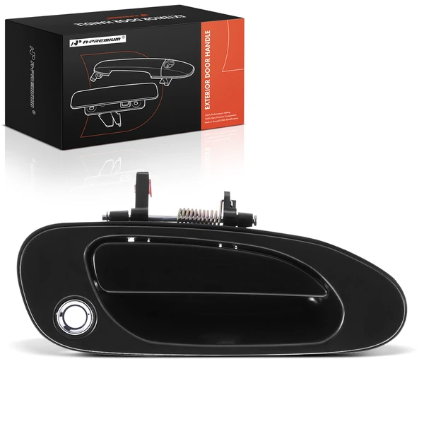 Front Passenger Black Exterior Door Handle with Keyhole for Honda Accord 1994-1997