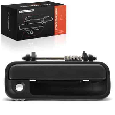 Front Passenger Black Exterior Door Handle with Keyhole