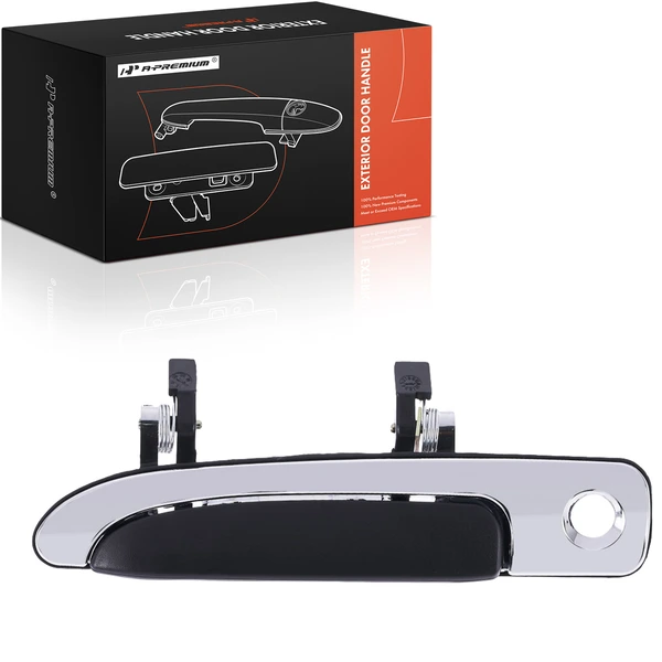 Front Driver Black & Chrome Exterior Door Handle for 1992-2011 Ford Crown Victoria