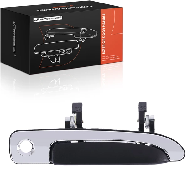 Front Passenger Black & Chrome Exterior Door Handle for 1992-2011 Ford Crown Victoria