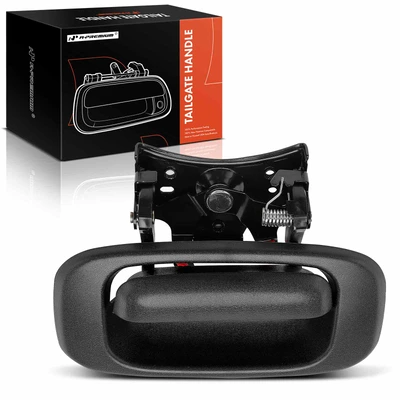 One Set Textured Black Tailgate Handle Latch with Bezel