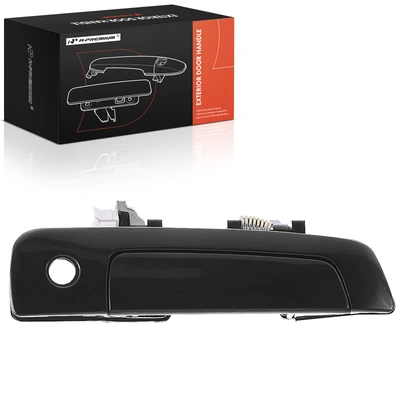 Front Passenger Black Exterior Door Handle with Keyhole