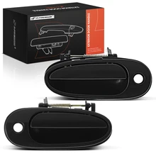 2 Pcs Front Smooth Black Exterior Door Handle for 1999-2005 Pontiac Grand Am
