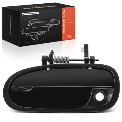 Front Driver Smooth Black Exterior Door Handle with Keyhole