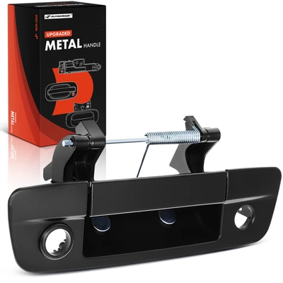 Rear Tailgate Primed Black Upgraded Metal Handle with Keyhole