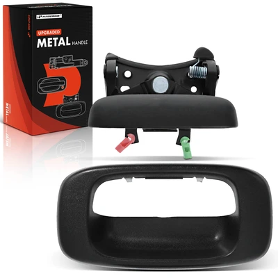 Te Pcsture Black Upgraded Metal Tailgate Handle Bezel