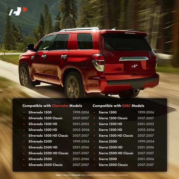 Te Pcsture Black Upgraded Metal Tailgate Handle Bezel for Chevy Silverado 2500 GMC