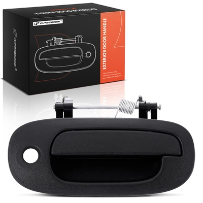 Front Passenger Black Exterior Door Handle with Keyhole