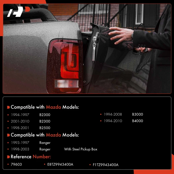 Rear Tailgate Smooth Black Tailgate Handle for Ford Ranger 93-03 Mazda B2300 B2500 B3000 B4000