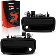 2 Pcs Front Smooth Black Exterior Door Handle