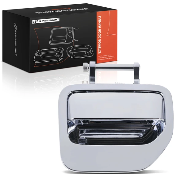 Front Passenger or Rear Passenger Chrome Exterior Door Handle without Keyhole for Honda