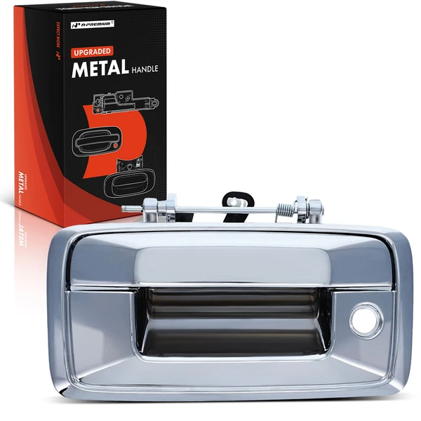 Rear Upgraded Metal Tailgate Chrome Handle with Keyhole for 2016-2018 GMC Sierra 1500