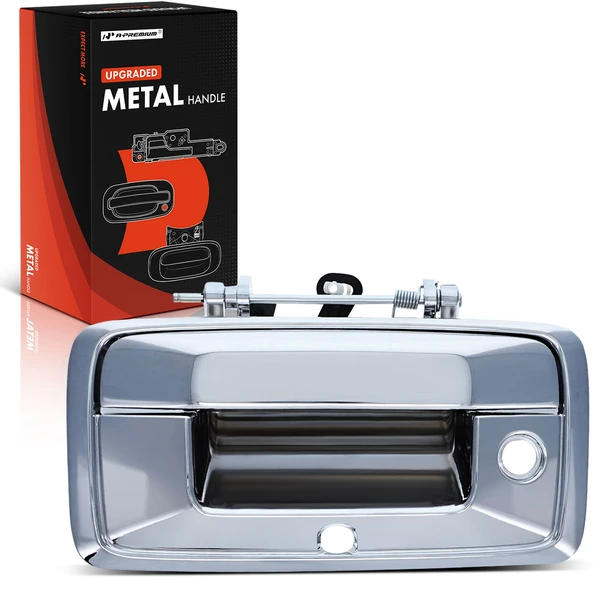 Rear Upgraded Metal Tailgate Chrome Handle with Keyhole & Camera Hole for Chevy Silverado 1500