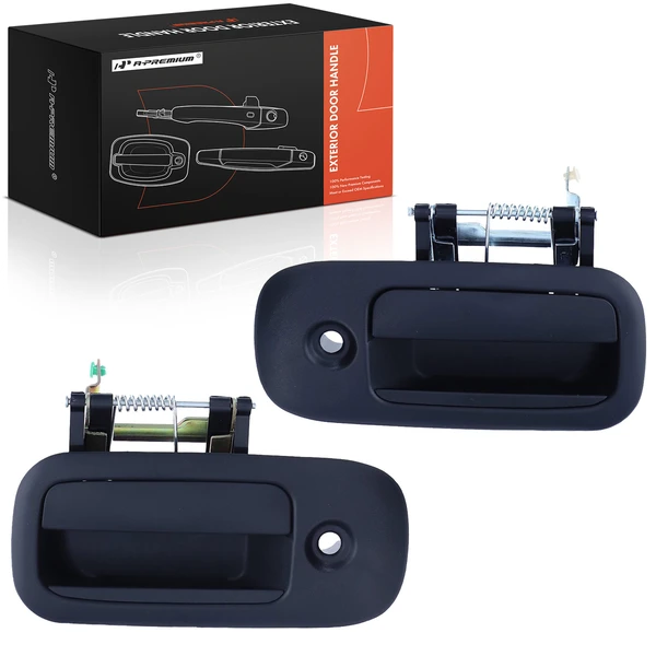 2 Pcs Driver & Passenger Sliding Door Black Exterior Door Handle with key hole for 1996-2002 GMC Savana 2500