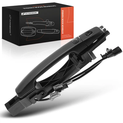 Front Driver Black Exterior Door Handle with Keyhole & Sensor