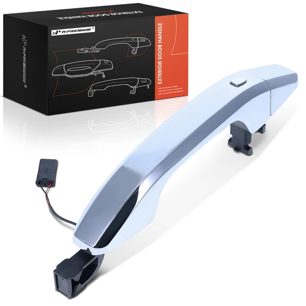 Rear Driver or Passenger Chrome Exterior Door Handle & Cover for 2019-2024 Chevrolet Silverado 1500