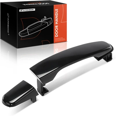 Front Passenger or Rear Driver or Passenger Black Smooth Exterior Door Handle