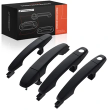4 Pcs Front & Rear Black Exterior Door Handle with Keyhole