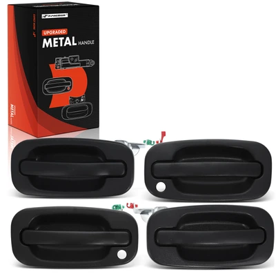 4 Pcs Front & Rear Upgraded Metal Exterior Door Handle with Keyhole
