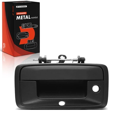 Upgraded Metal Tailgate Texture Black Handle with Camera Hole