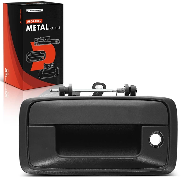 Upgraded Metal Tailgate Texture Black Handle with Keyhole for Chevy Silverado 1500 GMC Sierra