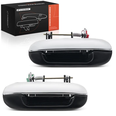 2 Pcs Rear Chrome or Smooth Black Exterior Door Handle