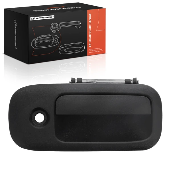 Passenger Hinged Door Front Black Smooth Exterior Door Handle with Keyhole for 2003-2008 Chevrolet Express 1500