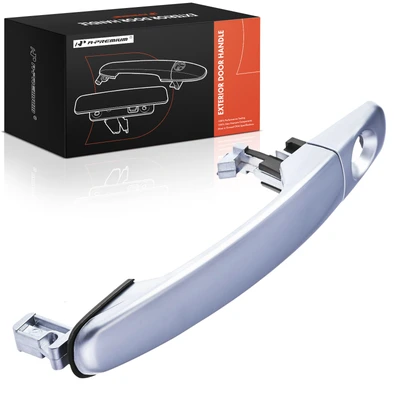 Front Driver Satin Chrome Exterior Door Handle with Keyhole