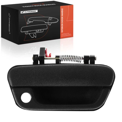 Front Passenger Black Exterior Door Handle with Keyhole