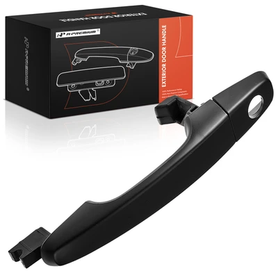 Front Driver Black Exterior Door Handle with Keyhole
