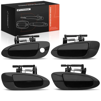 4 Pcs Front & Rear Smooth Black Exterior Door Handle