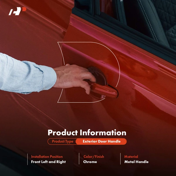 2 Pcs Front Upgraded Metal Exterior Door Handle Chrome & Cover for Chevy Tahoe