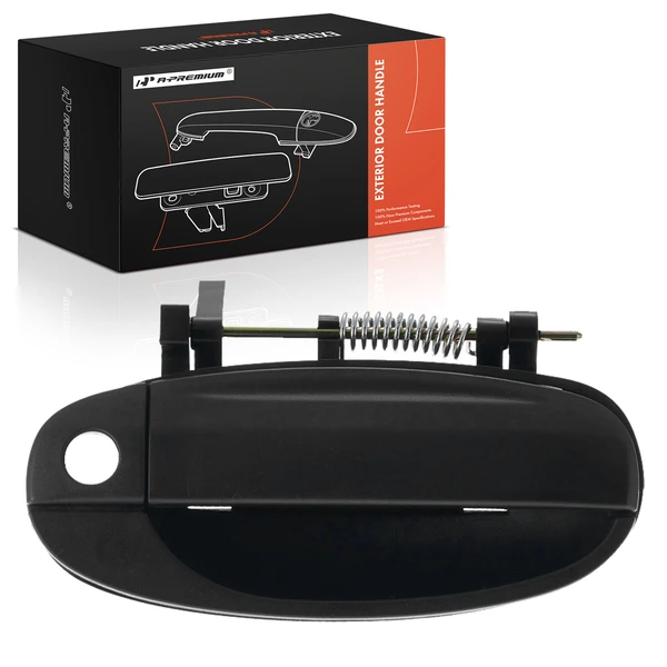 Front Passenger Black Exterior Door Handle with Keyhole for 2004 Chevrolet Aveo