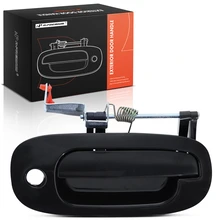 Front Passenger Black Exterior Door Handle with Keyhole