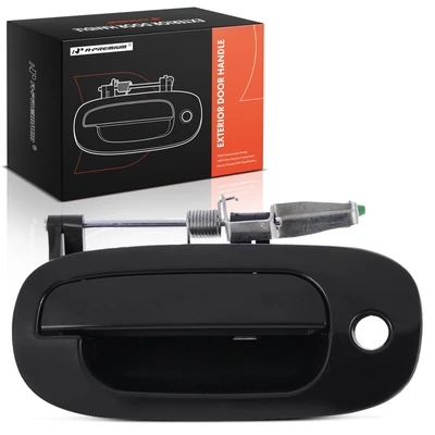 Front Driver Black Exterior Door Handle with Keyhole