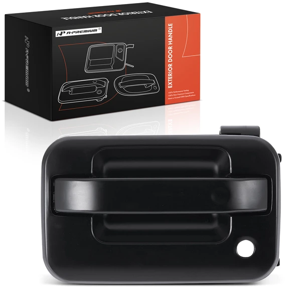 Front Driver Smooth Black Exterior Door Handle with Keyhole for 2006-2008 Lincoln Mark LT