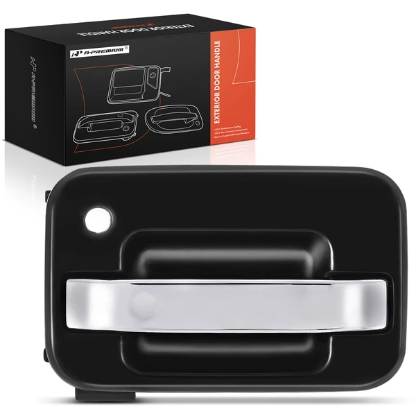 Front Driver Chrome & Black Exterior Door Handle for Ford F-150 2004-2014