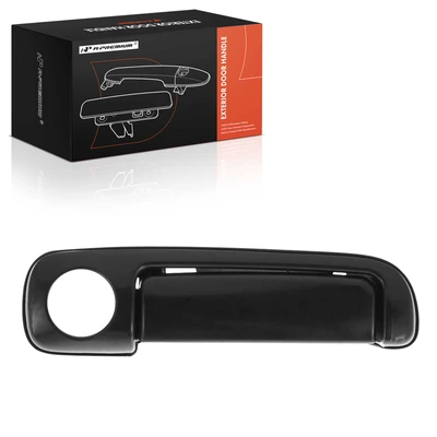 Front Passenger Black Exterior Door Handle with Keyhole