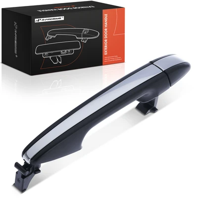 Rear Driver or Passenger Black & Chrome Exterior Door Handle