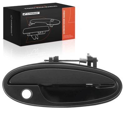 Front Passenger Black Exterior Door Handle with Keyhole